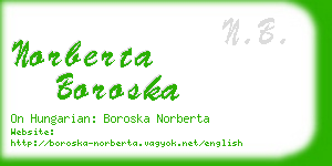 norberta boroska business card